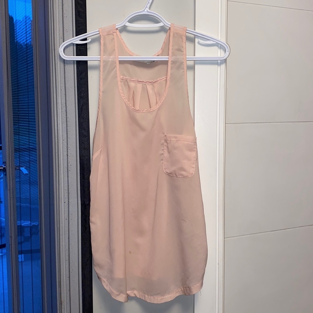 Sheer baby pink tank top